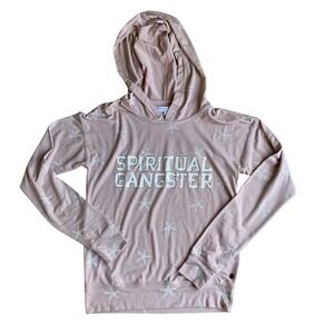 Spiritual Gangster Shirt Long‎ Sleeve Hooded Pink Starfish Size XS